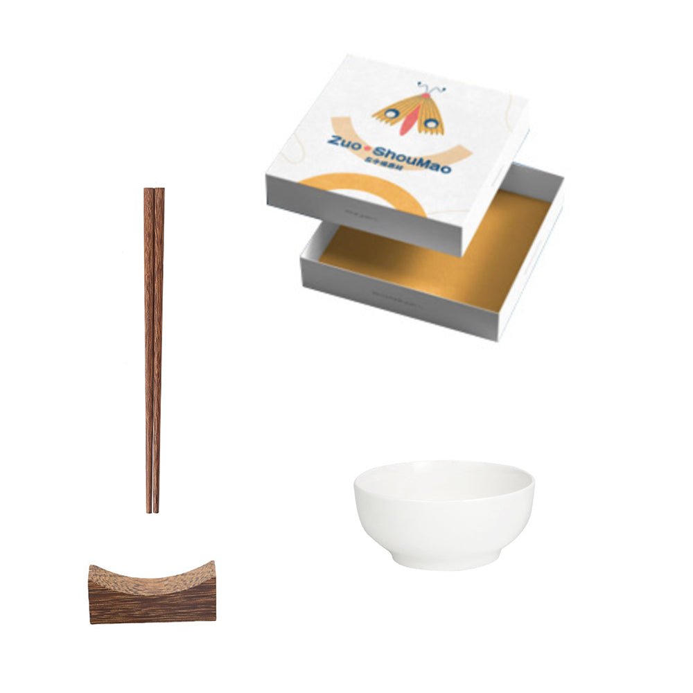 Premium Ceramic Bowl And Chopstick Set With Matching Rest - Yorkn Inc✅