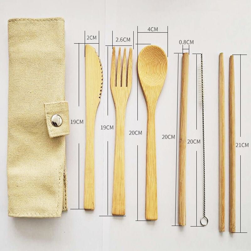 Reusable Bamboo Cutlery Set - Yorkn Inc✅