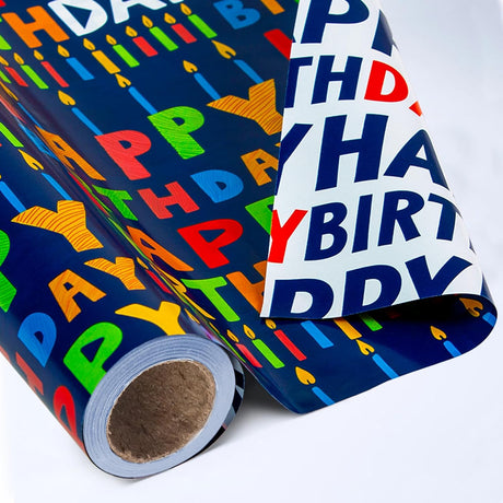 Reversible Birthday Wrapping Paper Roll - Yorkn Inc✅