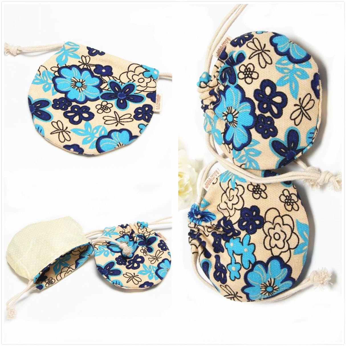 Round Shape Fabric Drawstring Pouches - Yorkn Inc✅