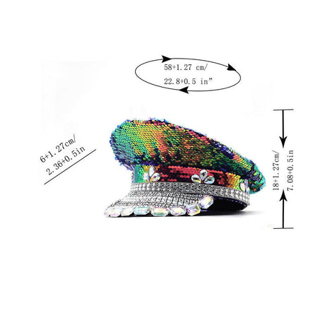Sequin Flat Top Navy Hat - Yorkn Inc✅