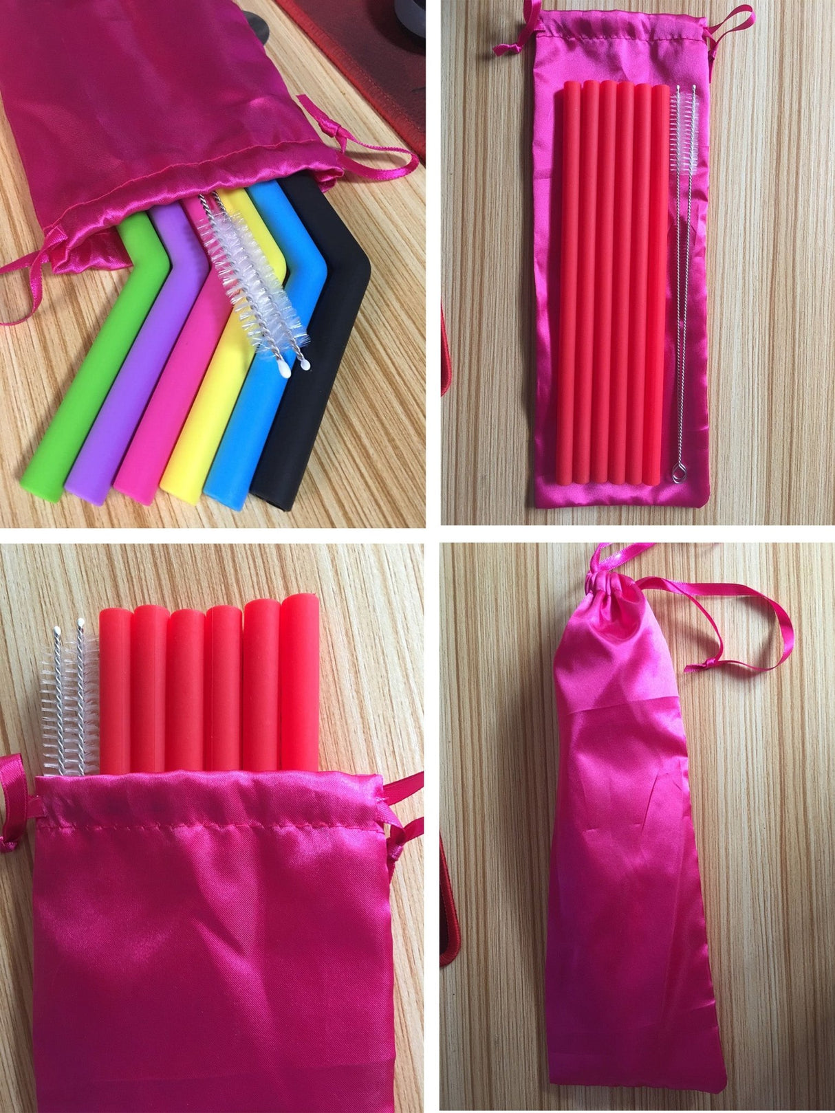 Silicone Straws With Nylon Bag - Yorkn Inc✅