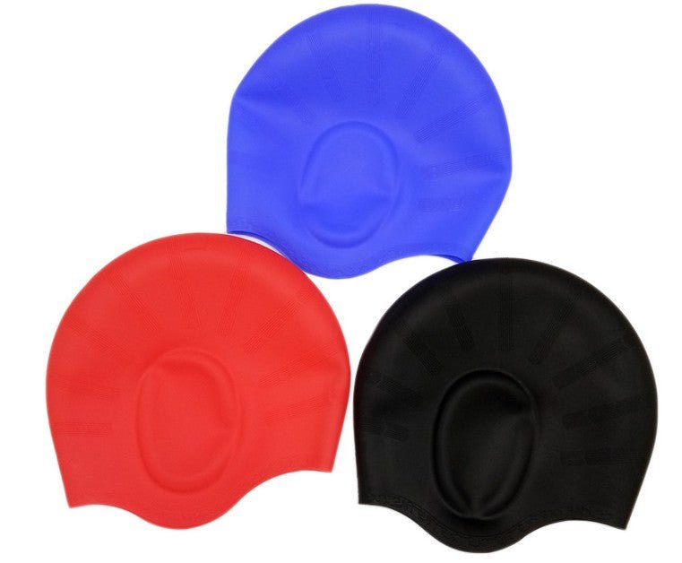 Silicone Swim Caps With Ear Pouches For Long Hair - Yorkn Inc✅