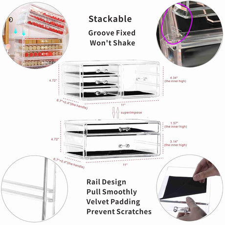 Stackable 6 Drawers Skincare Organizer - Yorkn Inc✅
