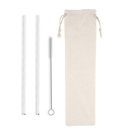 Straight Glass Straws With Cleaning Brush - Yorkn Inc✅