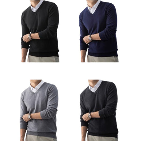 V - neck Acrylic Knit Sweater - Yorkn Inc✅