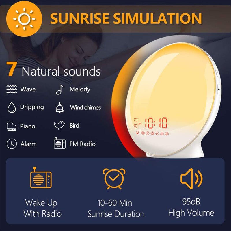 Wake Up Light Sunrise Alarm Clock - Yorkn Inc✅