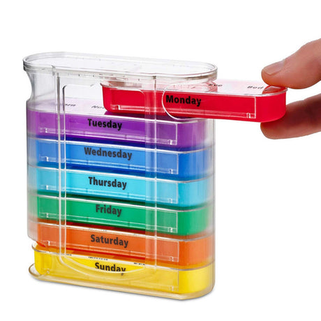 Weekly Plastic Pill Organizer Box Contain - Yorkn Inc✅