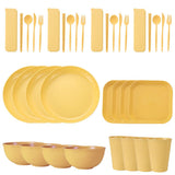 Wheat Straw Dinnerware Sets For 4 36pcs - Yorkn Inc✅