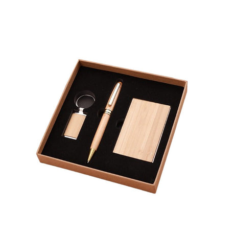 Wood Keychain, Business Card Holder & Pen Gift Set - Yorkn Inc✅