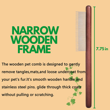 Wooden & Metal Pet Comb - Yorkn Inc✅